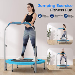 36/40″ Foldable Mini Trampoline – Compact Fitness Trampoline for Kids Adults, Ex