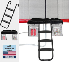 USA Universal Trampoline Ladder,240 Lbs Capacity,3 Wide Skid-Proof Steps&Shoe St