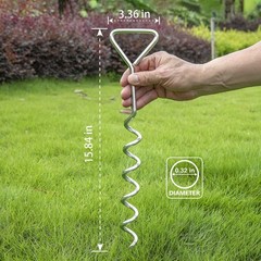 Trampoline Stakes Heavy Duty Strong and Galvanized Steel Corkscrew High Wind …