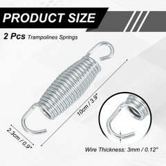 Trampolines Carbon 2Pcs & Springs, Steel & 3.9 Inch Rebounder Extension Spring