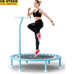 40 Inch Mini Trampoline Adjustable Handle Indoor Rebounder 330lbs Foldable Adult