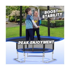 SkyBound 6FT 12FT 14FT Outdoor Trampoline with Net Enclosure – Recreational B…