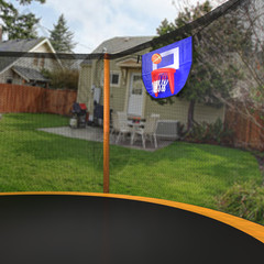 Upgrade- 14FT Trampoline with Basketball Hoop Inflator and Ladder