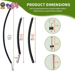 6 PCS Trampoline Curved Pole Replacement Universal Curved Enclosure Net Poles f