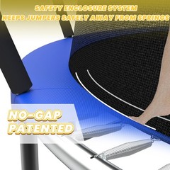 12FT Kids Trampoline with Safety Enclosure Net & Ladder, Outdoor Blue