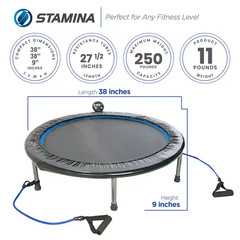 38 Inch Intone plus Rebounder with Resistance Bands