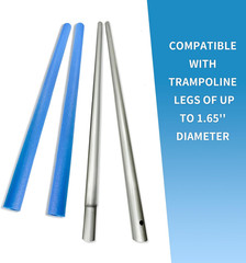 16Ft Trampoline Net and Pole Replacement, Universal Enclosure Poles with Clamp,