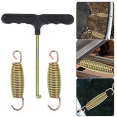 1 Set Outdoor Metal Trampoline Springs Durable Tie Down Anchor Kit Silver