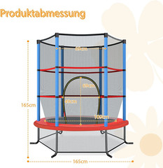 Ø165cm garden trampoline with safety net trampoline up to 135kg load capacity