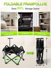 42 Inch Foldable Trampoline for Adults 450lb with T Bar