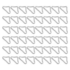 80Pcs Reusable Iron Triangle Rings for Trampoline Secure Mat Connection Silver