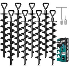 Ground Anchors 15-inch Heavy Duty Stakes for Tent, Trampoline – Withstands