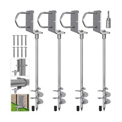 Multi-Purpose trampoline stakes, 3” Wider Spiral ground anchors, Fully Welde…