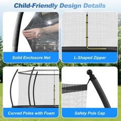 12ft 14ft 16ft Outdoor Round Trampoline with Basketball Hoop for Kids & Adult