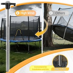 Trampoline Stakes 10 Inches 8mm Galvanized Steel Anchors – Heavy Duty