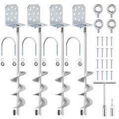 Ciyivak Swing Set Anchors 20″ – 4 Pack Heavy Duty Ground Anchors Screw in wit…