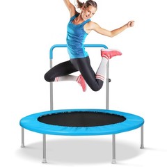 Lyromix 40 / 48 Rebounder Trampoline for Adults with Adjustable Bar, Mini Fitnes