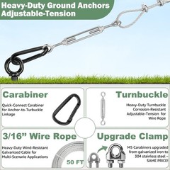 30 Inch Ground Anchors Heavy Duty, Shed Tie Down Anchor Kit with Galvanized C…