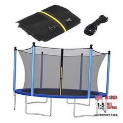 Trampoline Safety Net 6FT 8FT 10FT 12FT 14FT 15FT 16FT Round 10FT-8Poles Black