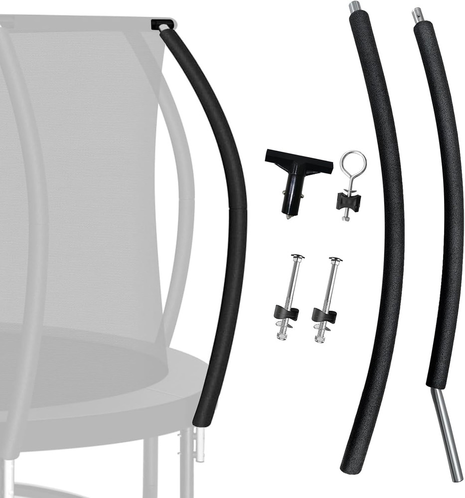 Trampoline Curved Pole Replacement, Universal Curved Enclosure Pole for 10-16ft