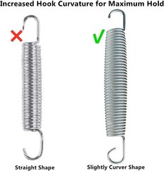 Superior Elasticity 7-Inch Trampoline Springs Set of 16 – T-Hook Tool Included