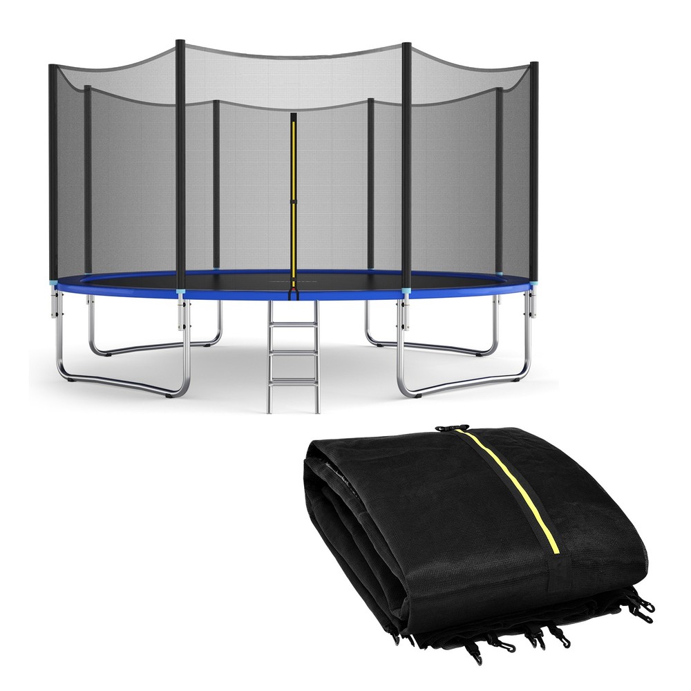 14FT/12FTTrampoline Safety Net Replacement Protection Enclosure Net w/Zipper