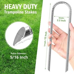 12Inch HeavyDuty Wind Stakes 6 Pack Galvanized Steel Ground Anchors for