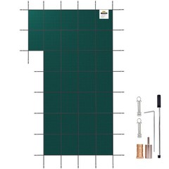 18x34ft Rectangular Mesh Safety Cover & Hardware 3-Layer High-Strength PP