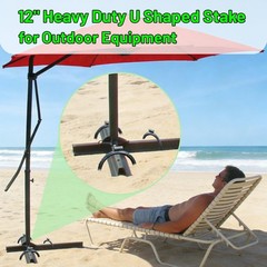12 Inch U Shaped Heavy Duty Trampoline Stakes 10 Pack, Black Anti Rust Coated…