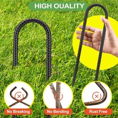 NONMON 12 Inch 16 Pack Trampoline Stakes Ground Stakes Heavy Duty Ground Anch…