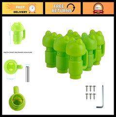 Trampoline Enclosure Pole Caps – 6 Pack, 1.26″ Diameter, Green, Fits 32mm Poles