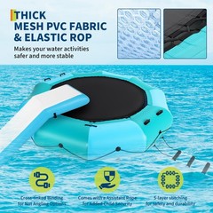 10FT 15FT Lake Water Trampoline Floating Hammock Party Platform w/Pump Ladder