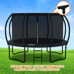 Trampoline T-Connector Set, 6 Pack Plastic Pole Cap Replacement Parts, Black