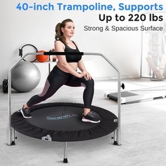 40” Foldable Mini Trampoline for Adults – Compact Fitness Rebounder for 330lbs