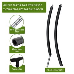 MSSVIGING 6 PCS Trampoline Curved Pole Replacement, Universal Black