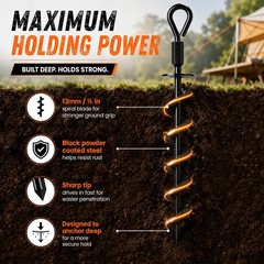 Ground Anchors Screw in Heavy Duty – 4 Pack with Power Nut Driver Drill Bit, …