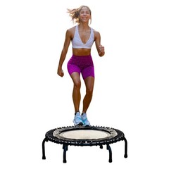 JumpSport 220 Fitness Rebounder Mini Trampoline for Home Cardio Fitness, Black
