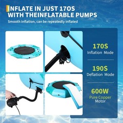 10FT 15FT Lake Water Trampoline Floating Hammock Party Platform w/Pump Ladder