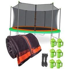 Net Replacement with 6 PoleCaps, 12-15 ft Round Safety Fits for 14Ft Frame