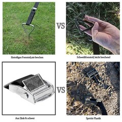 4 Piece Ground Anchor Set for Trampoline Ground Anchoring Galvanized and Stainless …