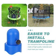 4 Sets Reusable Plastic Trampoline Pole Covers Blue Pillar Caps for Protection