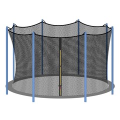 Round Trampoline Enclosure Net Replacement For 12FT 8 Poles Weather-Resistant