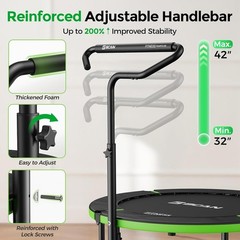 40″ Adjustable Handle Mini Trampoline – Stable & Safe Rebounder, 330lbs Capacity