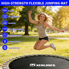 Trampoline Replacement Mat,72/96 V-Rings,Fits 12/14/15Ft Trampoline Frame & 5.5″