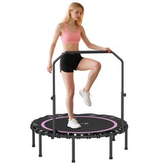 48″ Rebounder Trampoline for Adults, Foldable Trampoline, Pink