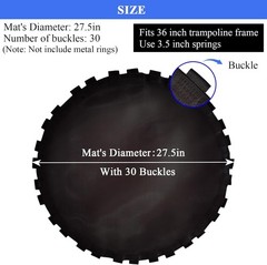 27.5″ Fitness Trampoline Mat with 30 Buckles – Safe and Durable Upgrade