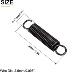 2.5X18X90Mm(Wxodxl) Extension Spring – 2Pack – Good for Home Repair Machinery –