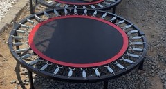 Fitness Rebounder Trampoline w/ Bungee Cords, Steel Frame, Black/Red