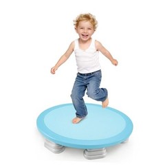 Sensory Trampoline Indoor, Mini Trampoline for Kids, Bounce Board, Round Blue