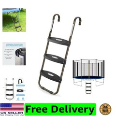 Trampoline Ladder, 3-Step Trampoline Steps with Horizontal Wide Steps, Skid-P…